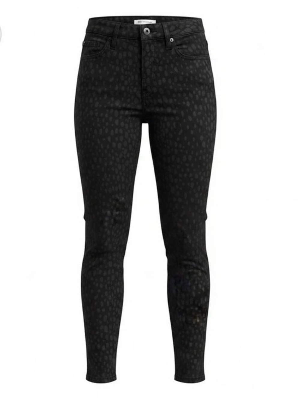 Good American Good Legs Crop Black Leopard Print Skinny Jeans Size 26
